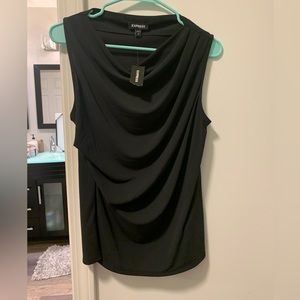 Black professional tank top blouse - asymmetrical